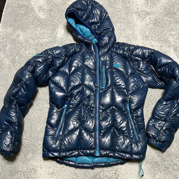 Outdoor Research Jackets & Blazers - Outdoor Research Incandescent Hoody Jacket Womens Small Blue Down Puffer Hooded